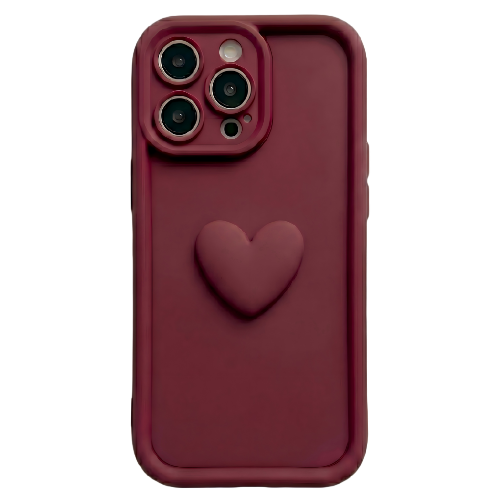 Premium 3D Pastel Heart Custom Calligraphy Name Phone Case