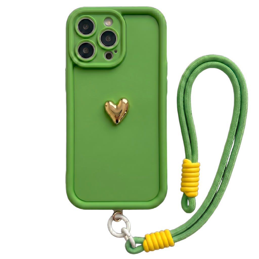 Custom Name Phone Case with 3D Silver/Gold Heart – Make It Truly Yours