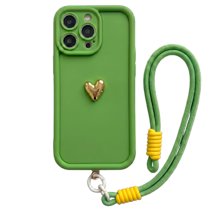 Custom Name Phone Case with 3D Silver/Gold Heart – Make It Truly Yours