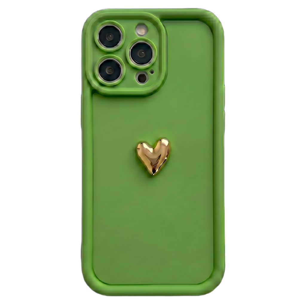 Custom Name Phone Case with 3D Silver/Gold Heart – Make It Truly Yours
