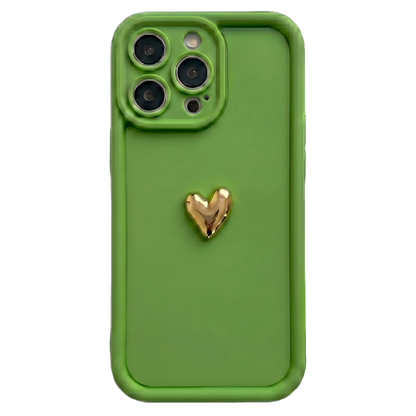 Custom Name Phone Case with 3D Silver/Gold Heart – Make It Truly Yours
