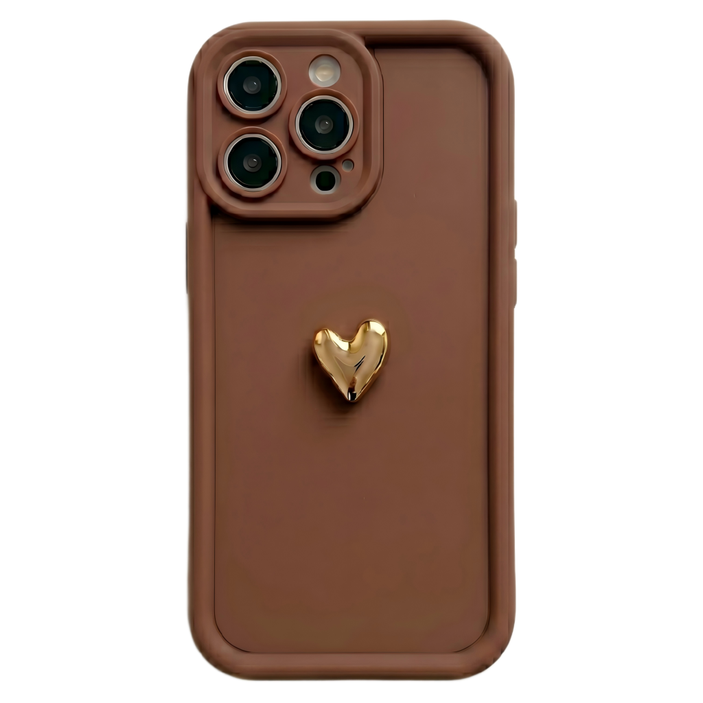 Custom Name Phone Case with 3D Silver/Gold Heart – Make It Truly Yours