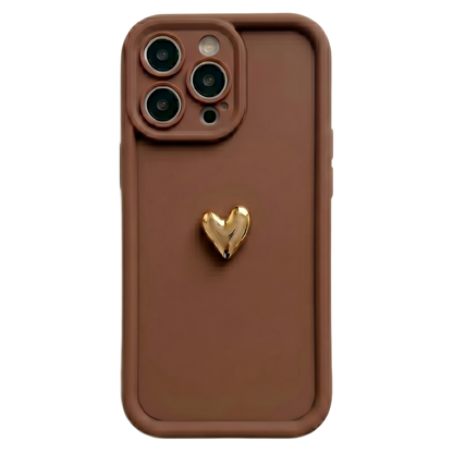 Custom Name Phone Case with 3D Silver/Gold Heart – Make It Truly Yours