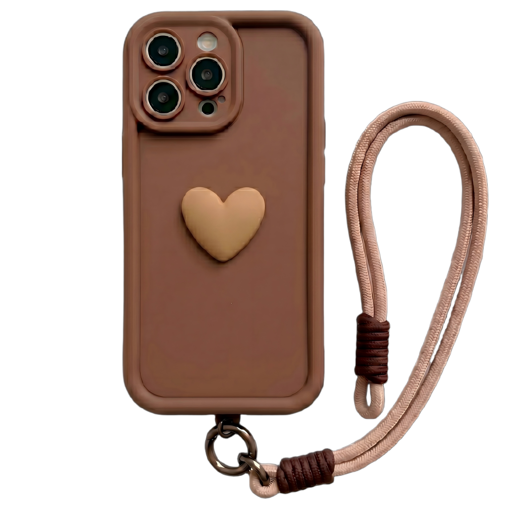 Fashionable 3D Cute Heart Custom Name Signature Series Phone Case