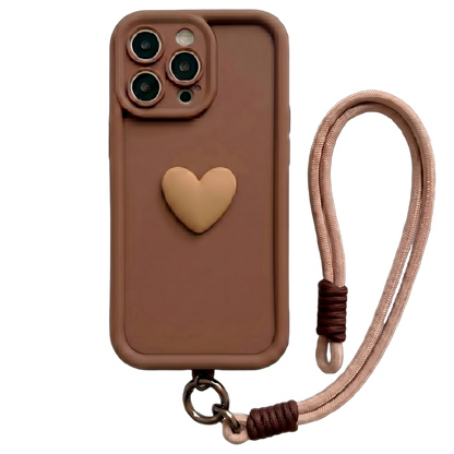 Fashionable 3D Cute Heart Custom Name Signature Series Phone Case