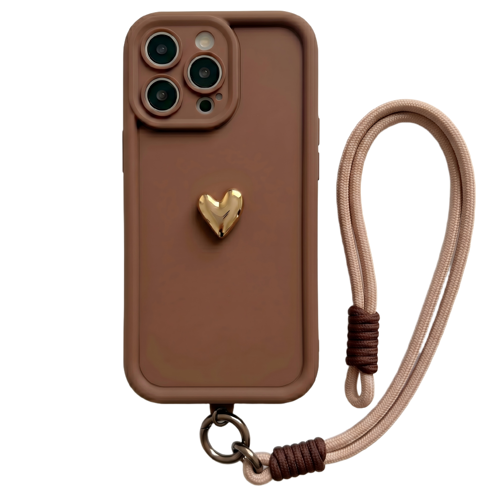 Custom Name Phone Case with 3D Silver/Gold Heart – Make It Truly Yours