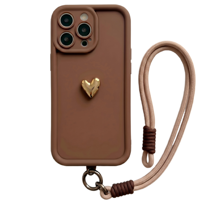 Custom Name Phone Case with 3D Silver/Gold Heart – Make It Truly Yours