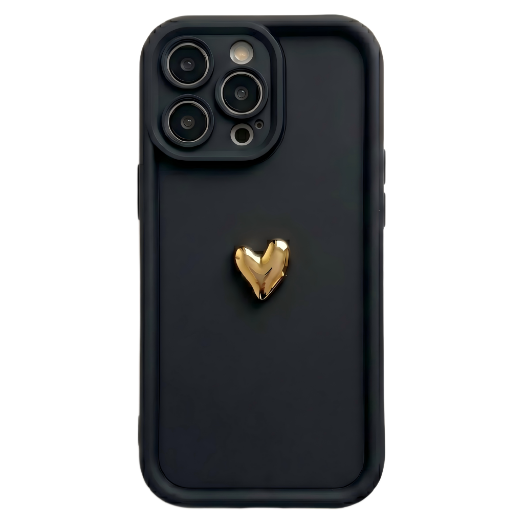 Custom Name Phone Case with 3D Silver/Gold Heart – Make It Truly Yours
