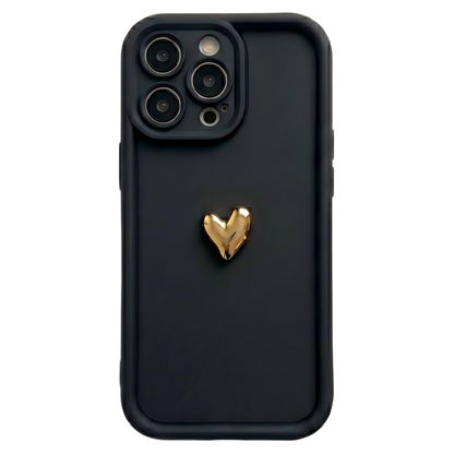 Custom Name Phone Case with 3D Silver/Gold Heart – Make It Truly Yours