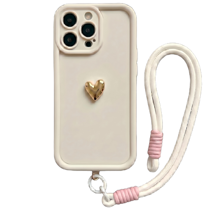 Custom Name Phone Case with 3D Silver/Gold Heart – Make It Truly Yours
