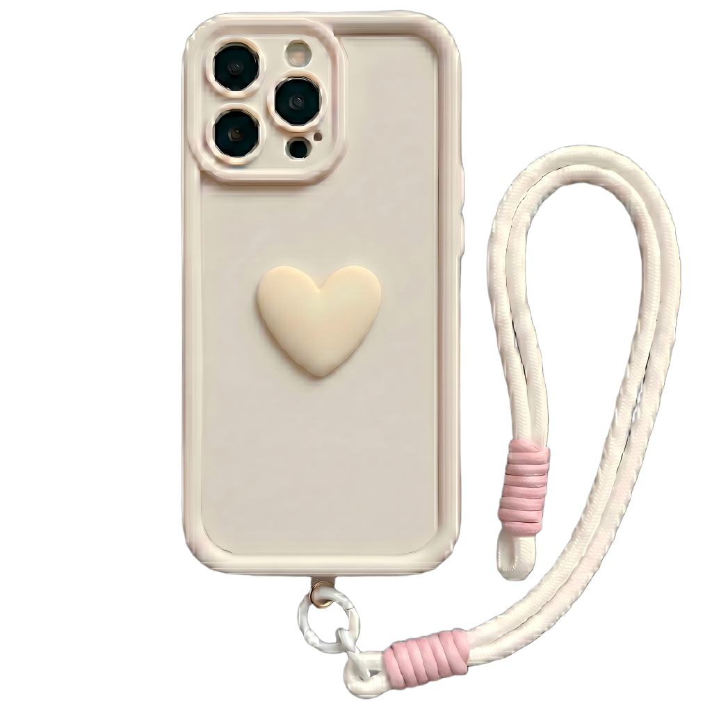 Premium 3D Pastel Heart Custom Calligraphy Name Phone Case