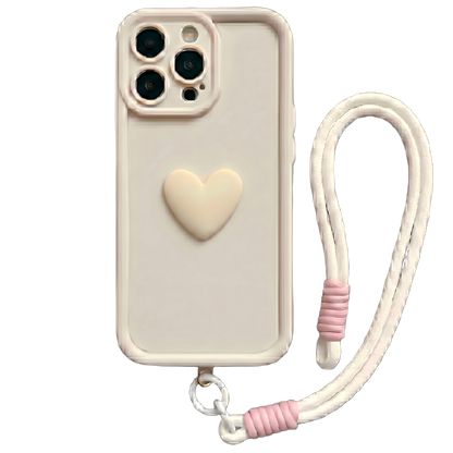 Premium 3D Pastel Heart Custom Calligraphy Name Phone Case