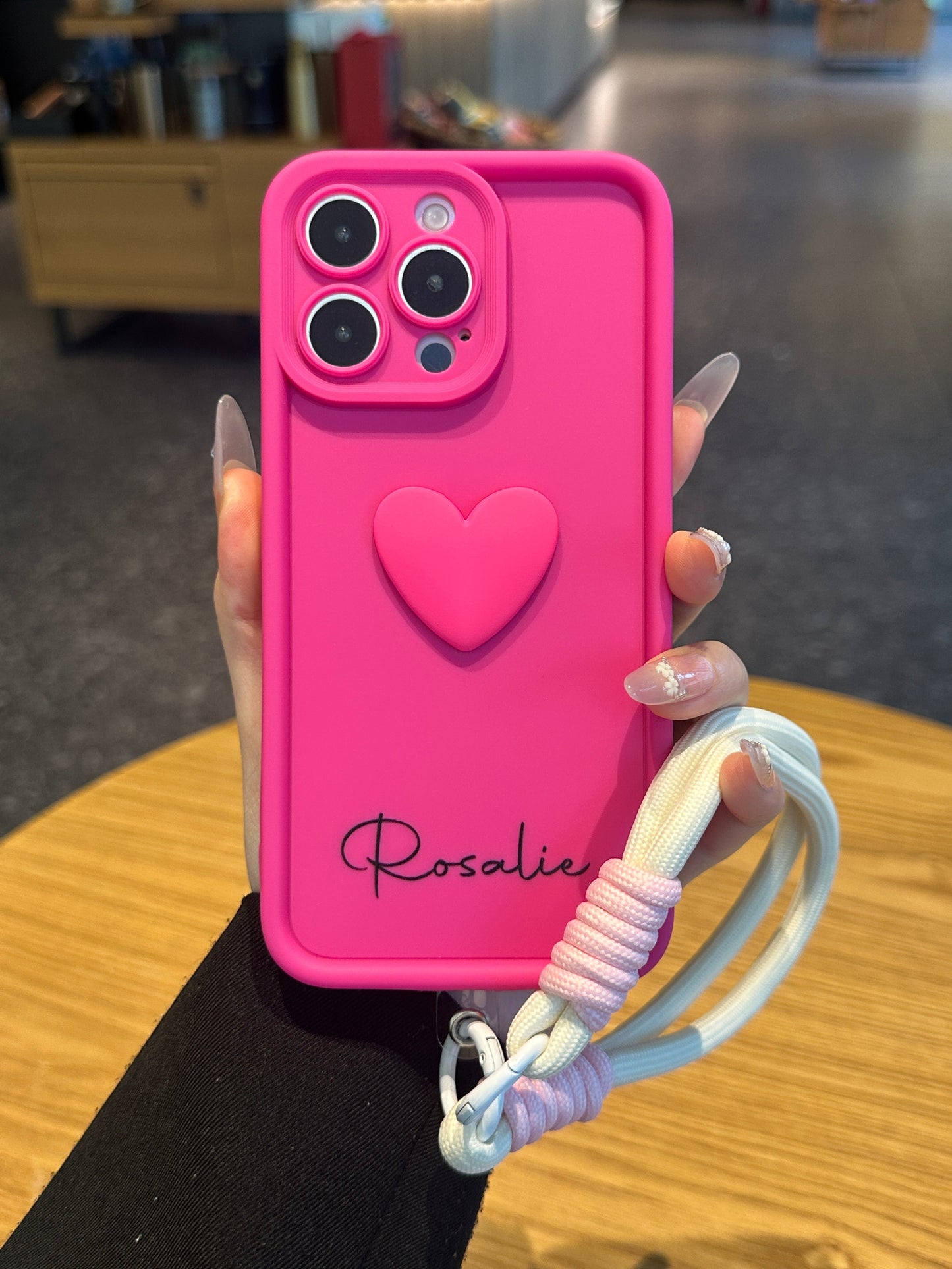 Personalized Name Macaron Series: Fashionable 3D Sweet Heart Case