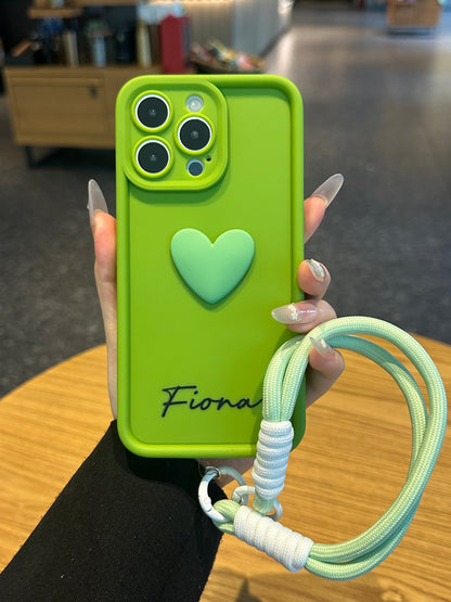 Custom Name Statement Series: Fashionable 3D Matte Heart Phone Case