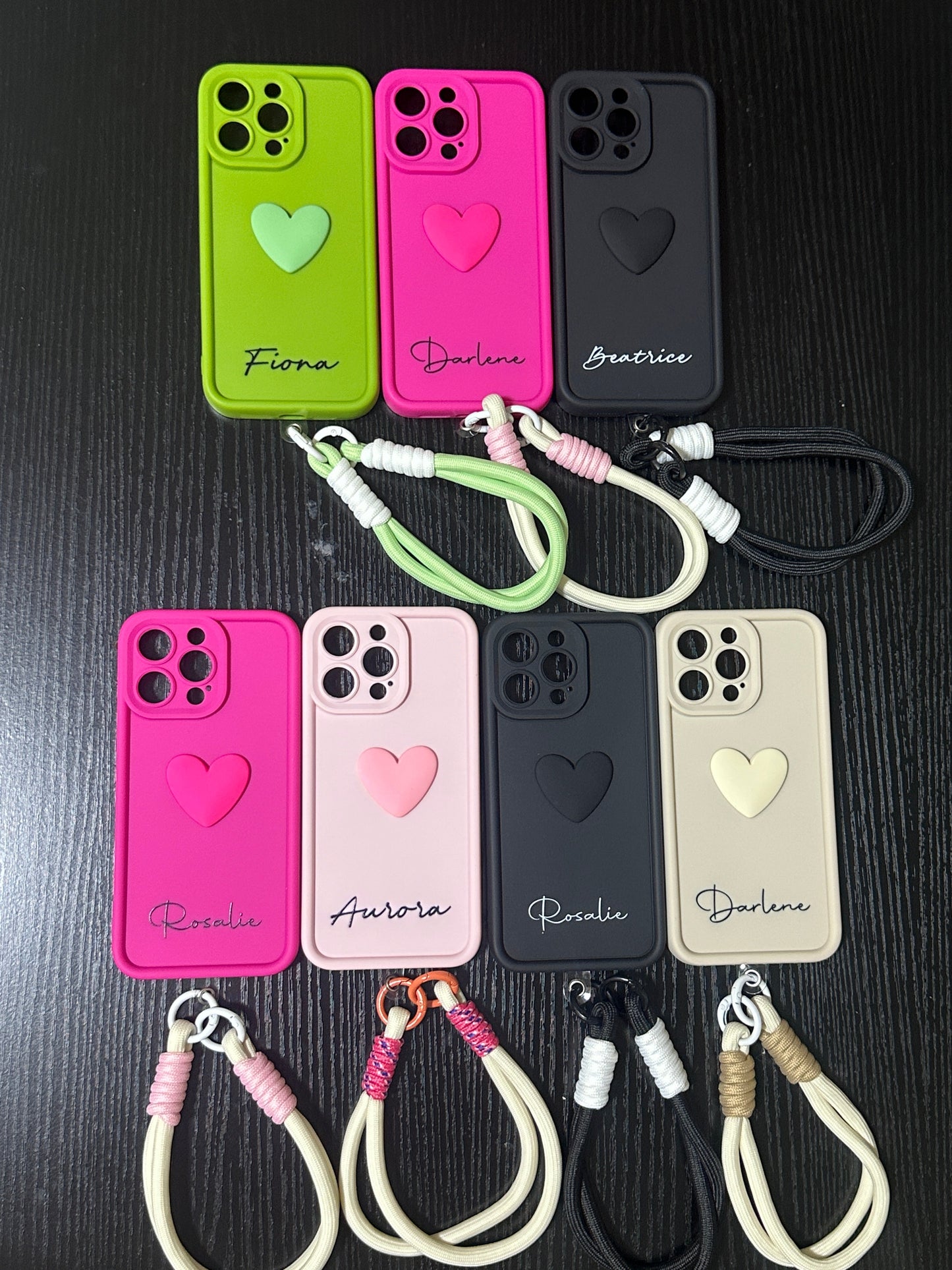 Custom Name Statement Series: Fashionable 3D Matte Heart Phone Case