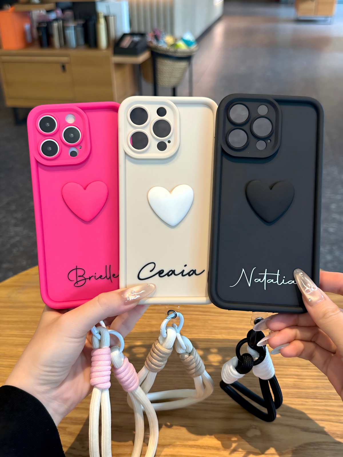 Custom Name Signature Phone Case with 3D Heart – Make It Uniquely Yours