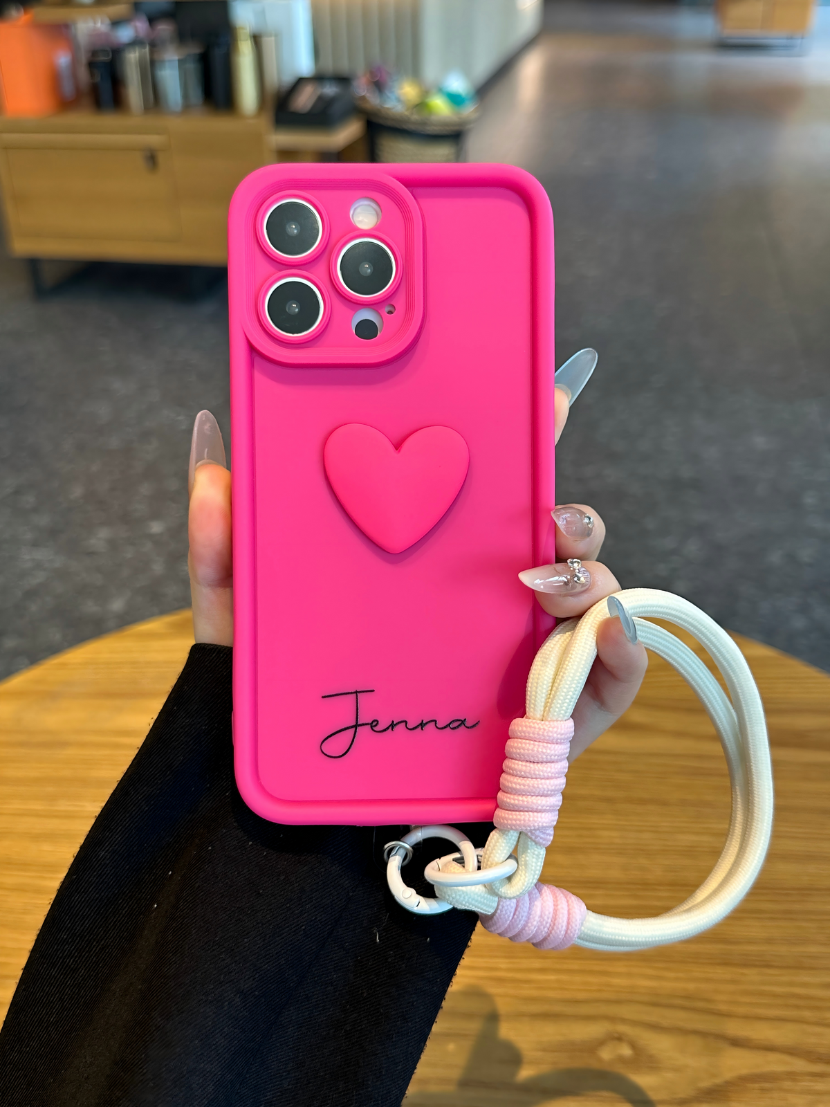 Custom Name Signature Phone Case with 3D Heart – Make It Uniquely Yours