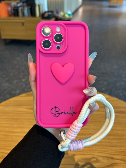 Custom Name Signature Phone Case with 3D Heart – Make It Uniquely Yours