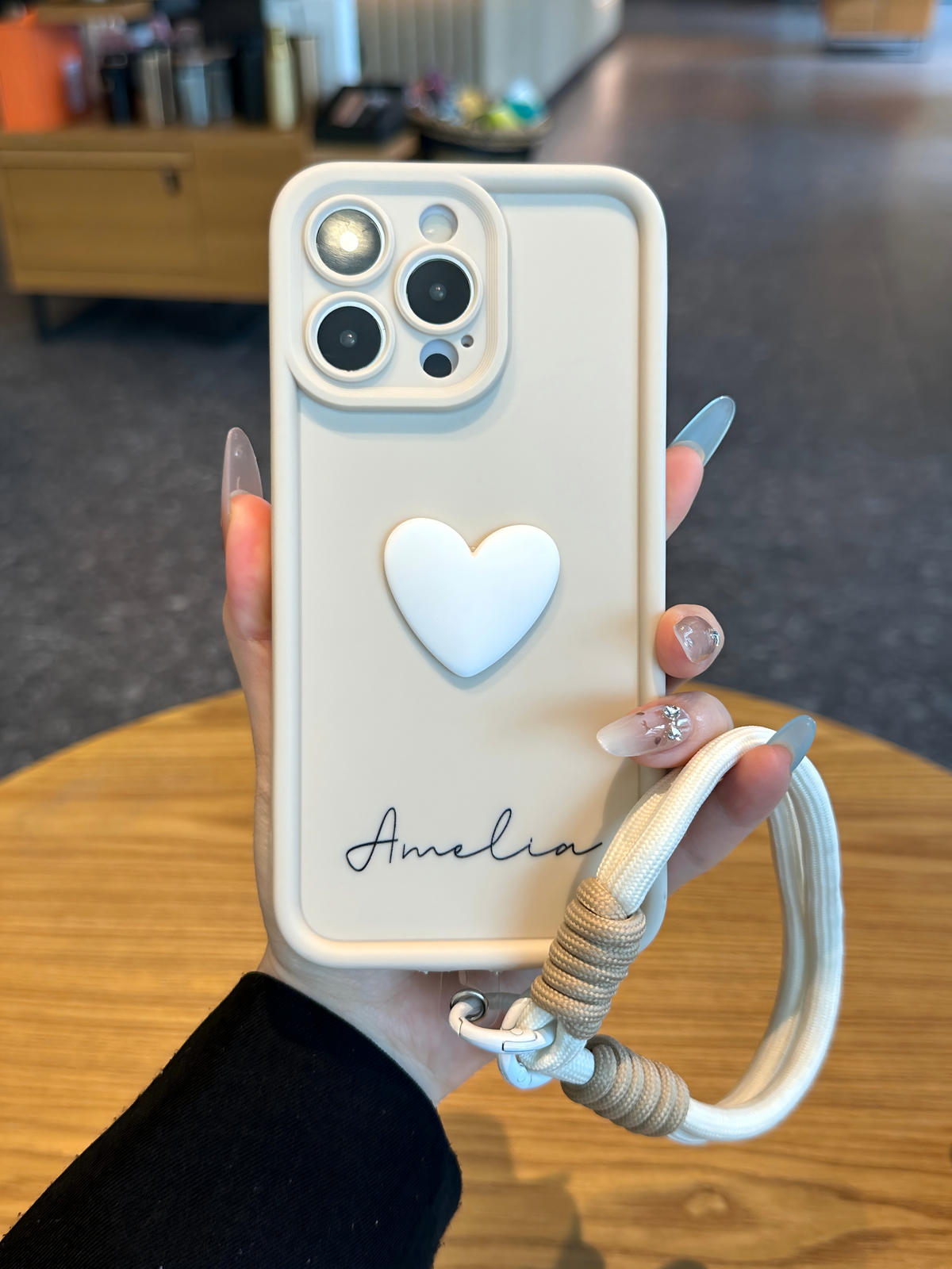 Custom Name Signature Phone Case with 3D Heart – Make It Uniquely Yours