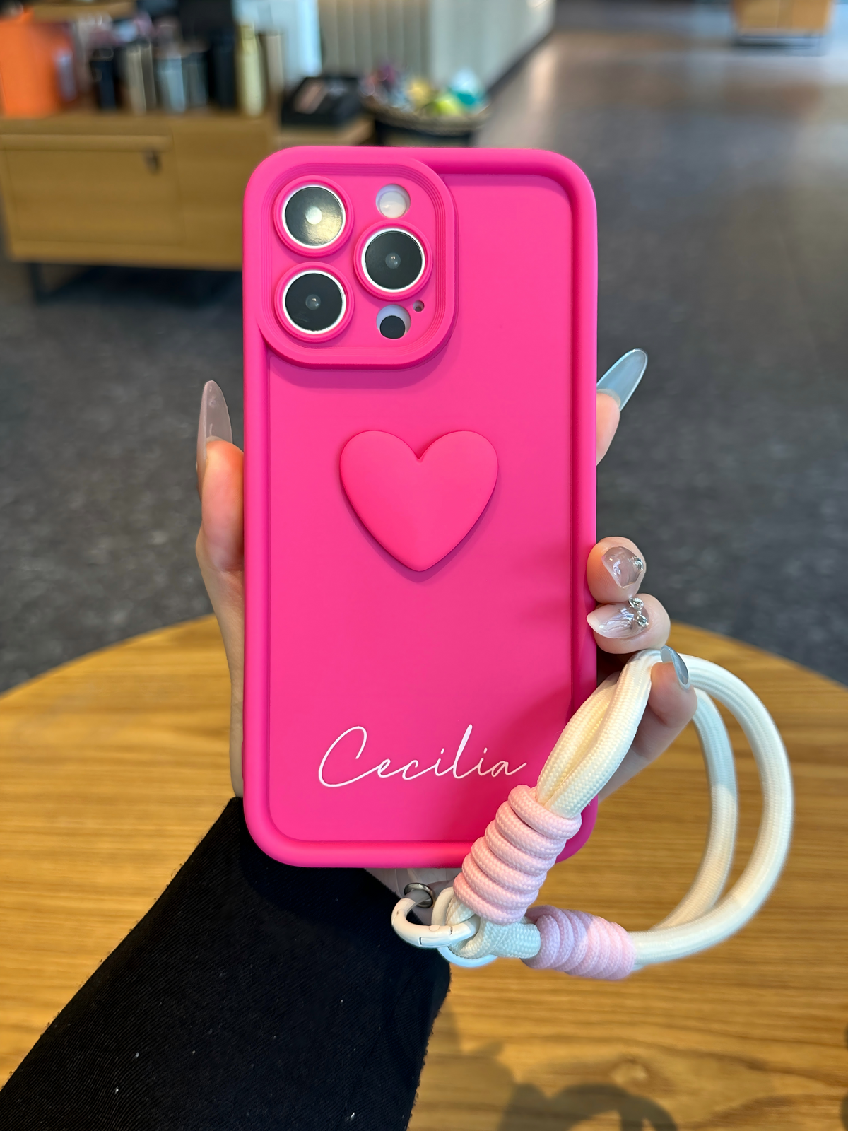 Custom Name Signature Phone Case with 3D Heart – Make It Uniquely Yours
