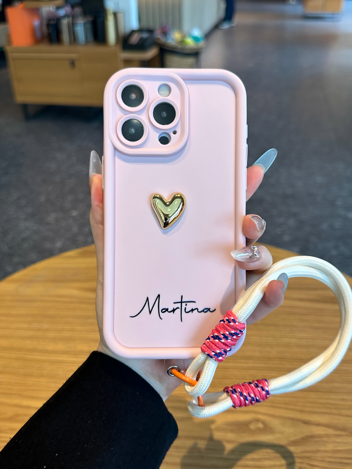 Custom Name Phone Case with 3D Silver/Gold Heart – Make It Truly Yours