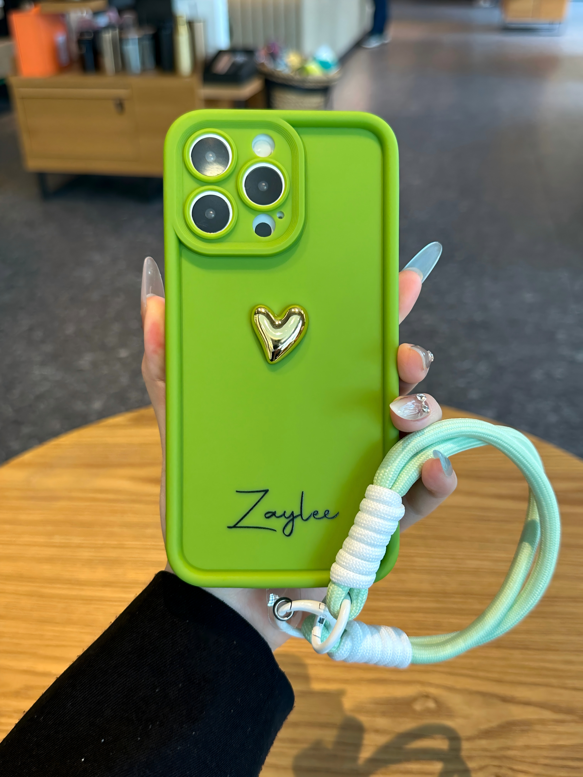 Custom Name Phone Case with 3D Silver/Gold Heart – Make It Truly Yours