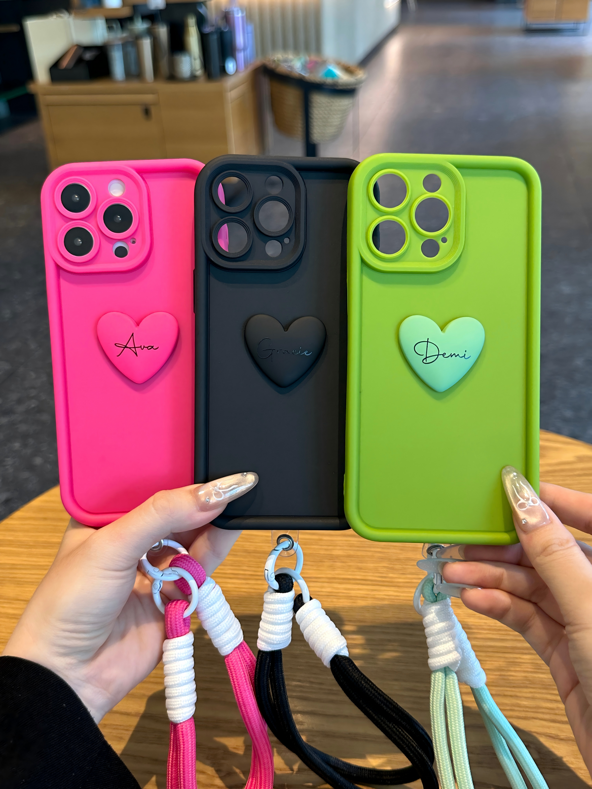 Personalized Signature Phone Case with Raised Heart – Add Your Name