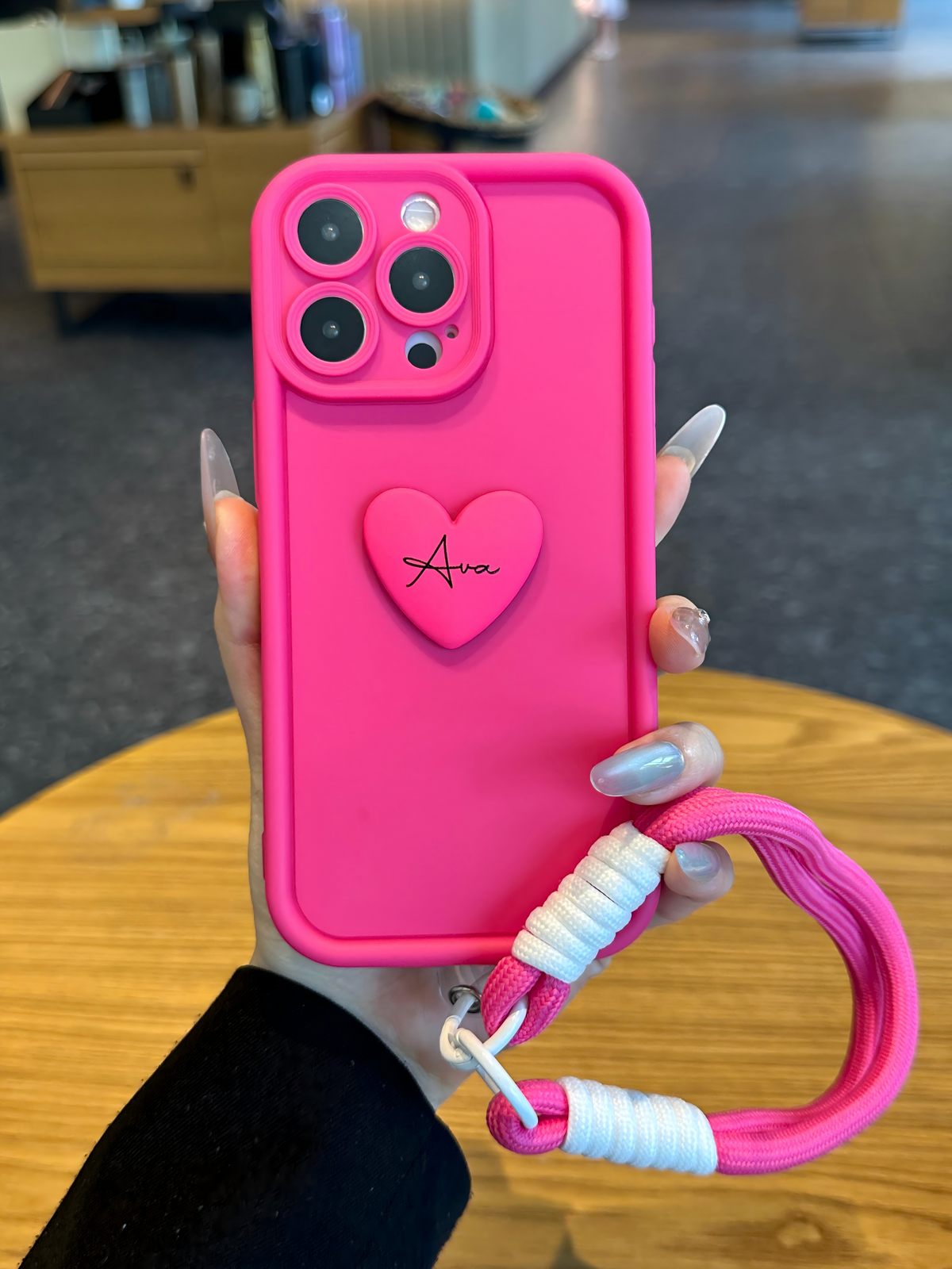 Personalized Signature Phone Case with Raised Heart – Add Your Name