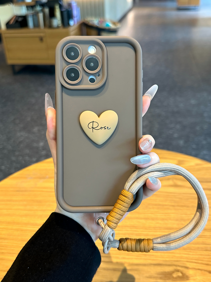 Personalized Signature Phone Case with Raised Heart – Add Your Name