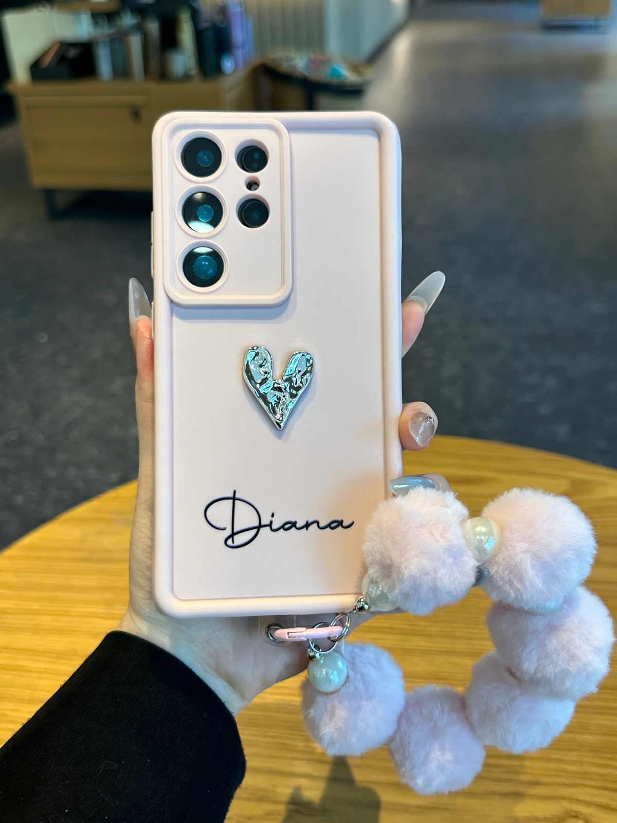 Custom Name Phone Case with 3D Silver/Gold Heart – Make It Truly Yours