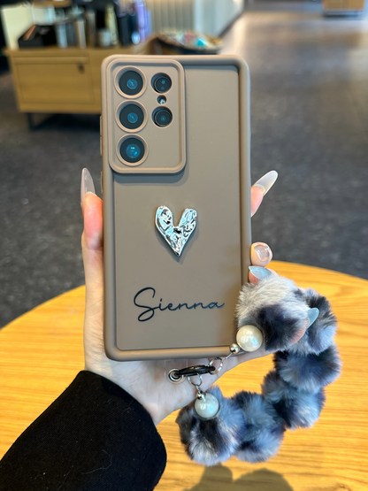 Custom Name Phone Case with 3D Silver/Gold Heart – Make It Truly Yours