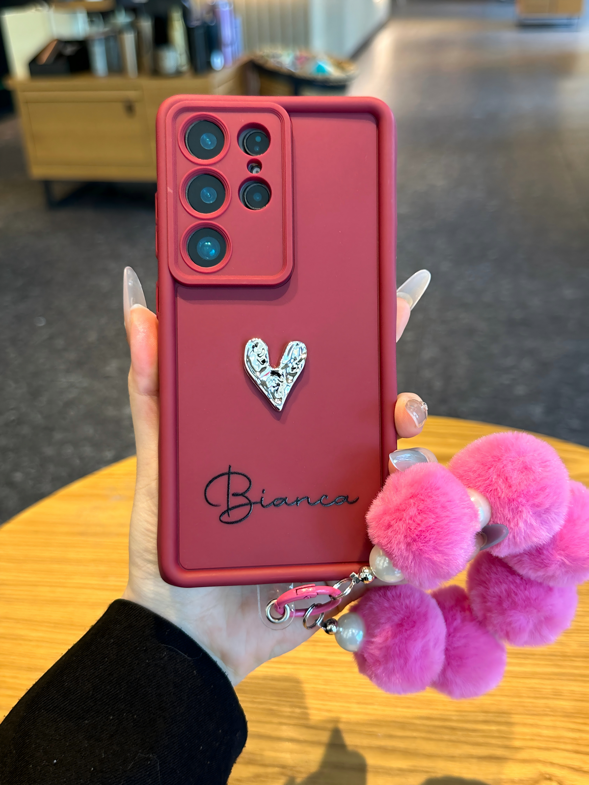 Custom Name Phone Case with 3D Silver/Gold Heart – Make It Truly Yours