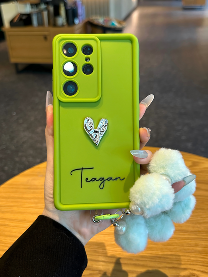 Custom Name Phone Case with 3D Silver/Gold Heart – Make It Truly Yours