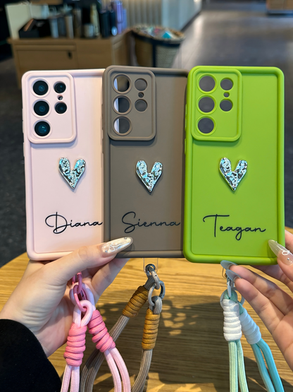 Custom Name Phone Case with 3D Silver/Gold Heart – Make It Truly Yours