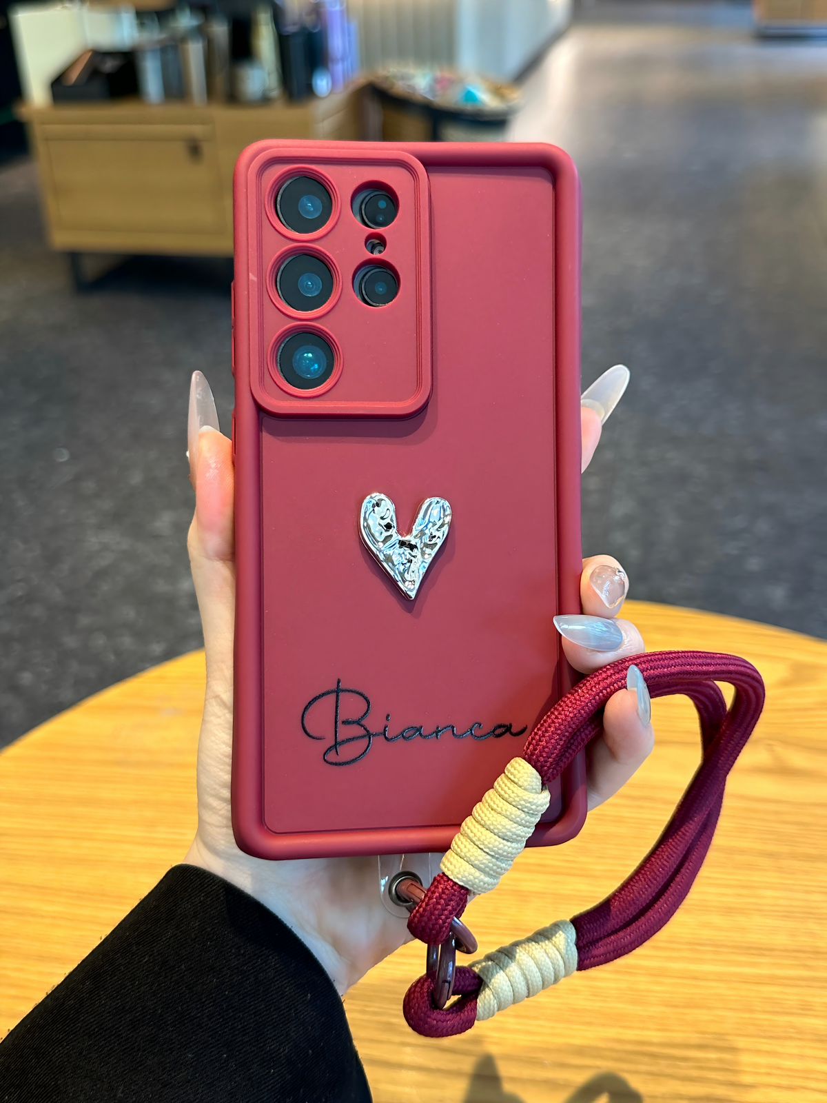 Custom Name Phone Case with 3D Silver/Gold Heart – Make It Truly Yours