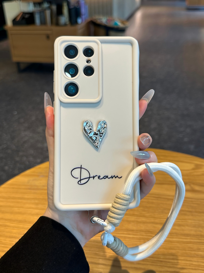 Custom Name Phone Case with 3D Silver/Gold Heart – Make It Truly Yours