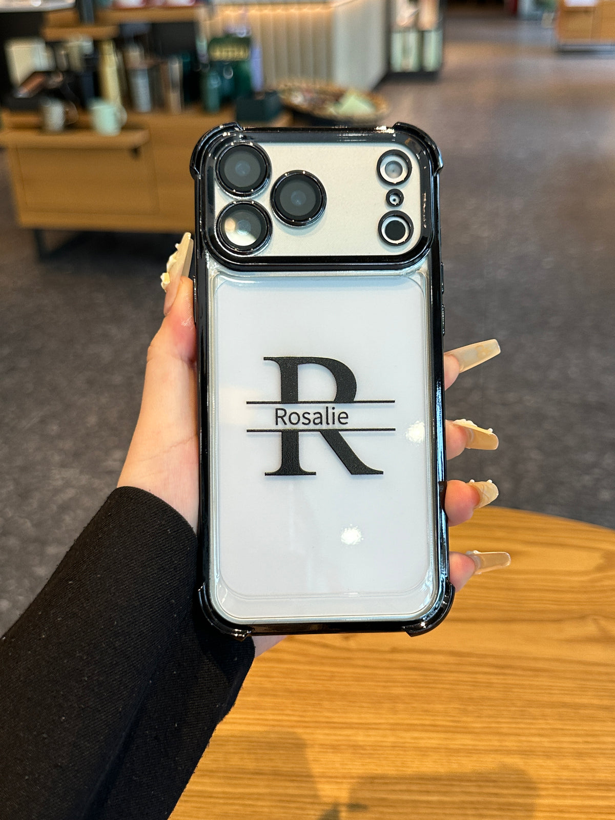 Personalized Name & Initials Phone Case – Custom Monogram Gift for Her, Clear Protective Case