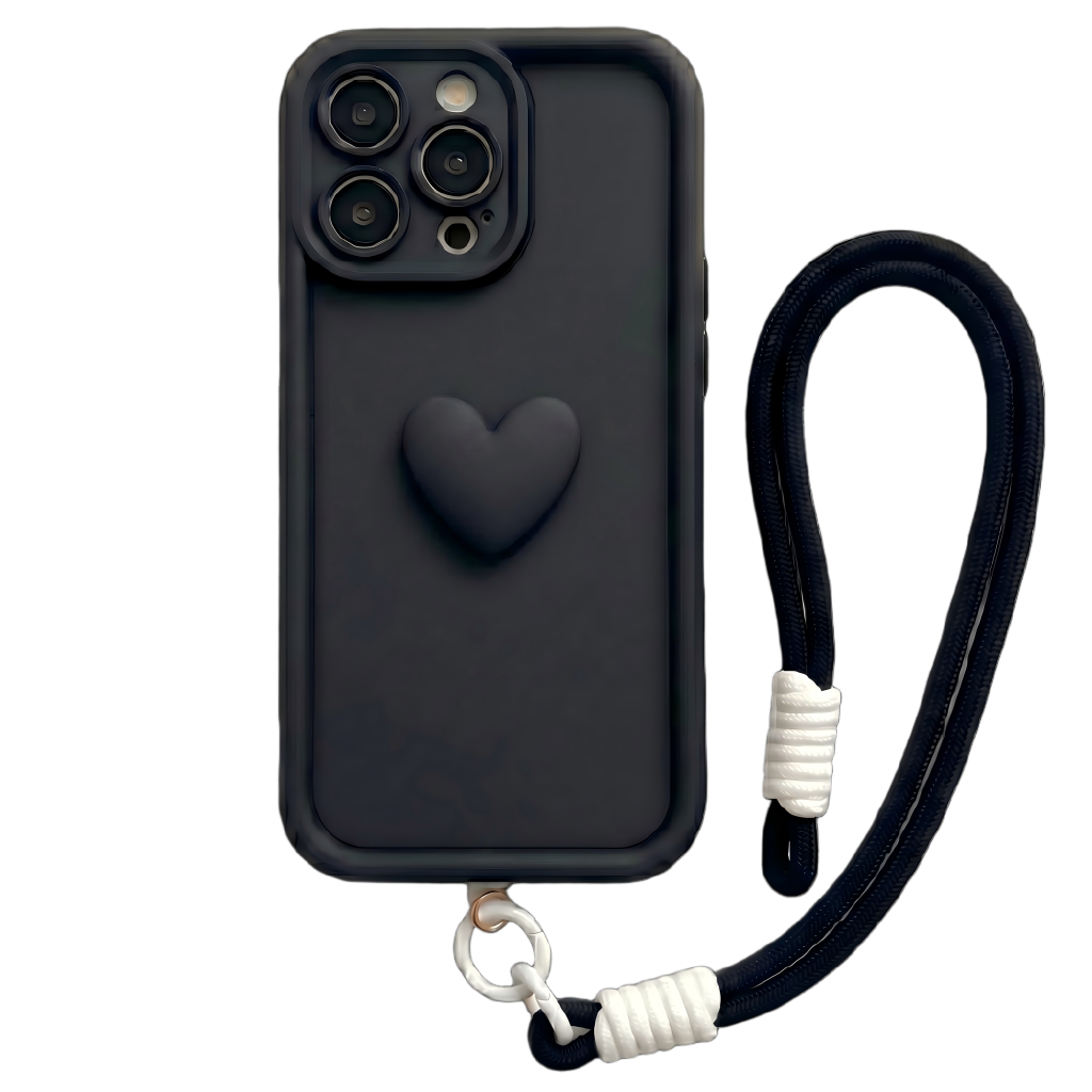 Custom Name Statement Series: Fashionable 3D Matte Heart Phone Case