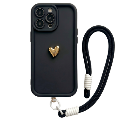 Custom Name Phone Case with 3D Silver/Gold Heart – Make It Truly Yours