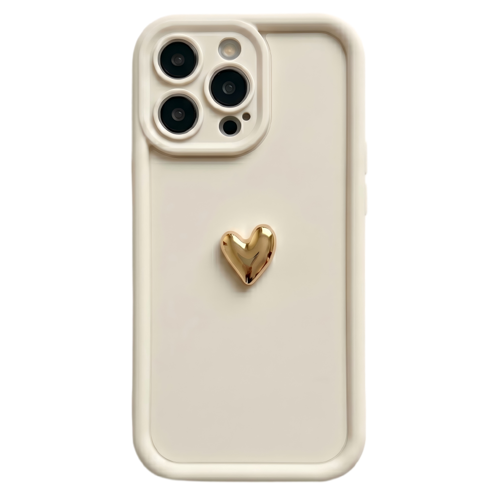 Custom Name Phone Case with 3D Silver/Gold Heart – Make It Truly Yours