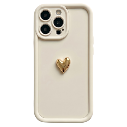 Custom Name Phone Case with 3D Silver/Gold Heart – Make It Truly Yours