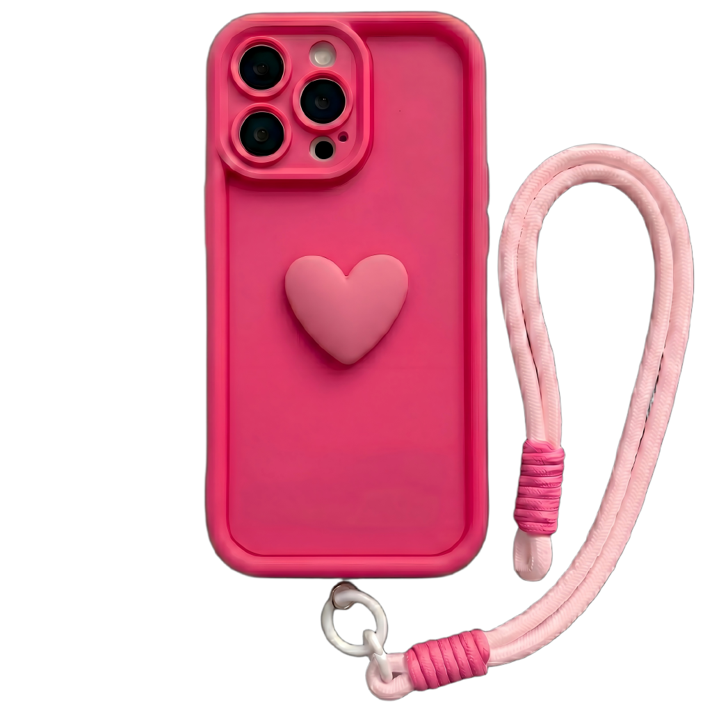 Custom Name Statement Series: Fashionable 3D Matte Heart Phone Case