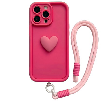 Fashionable 3D Cute Heart Custom Name Signature Series Phone Case