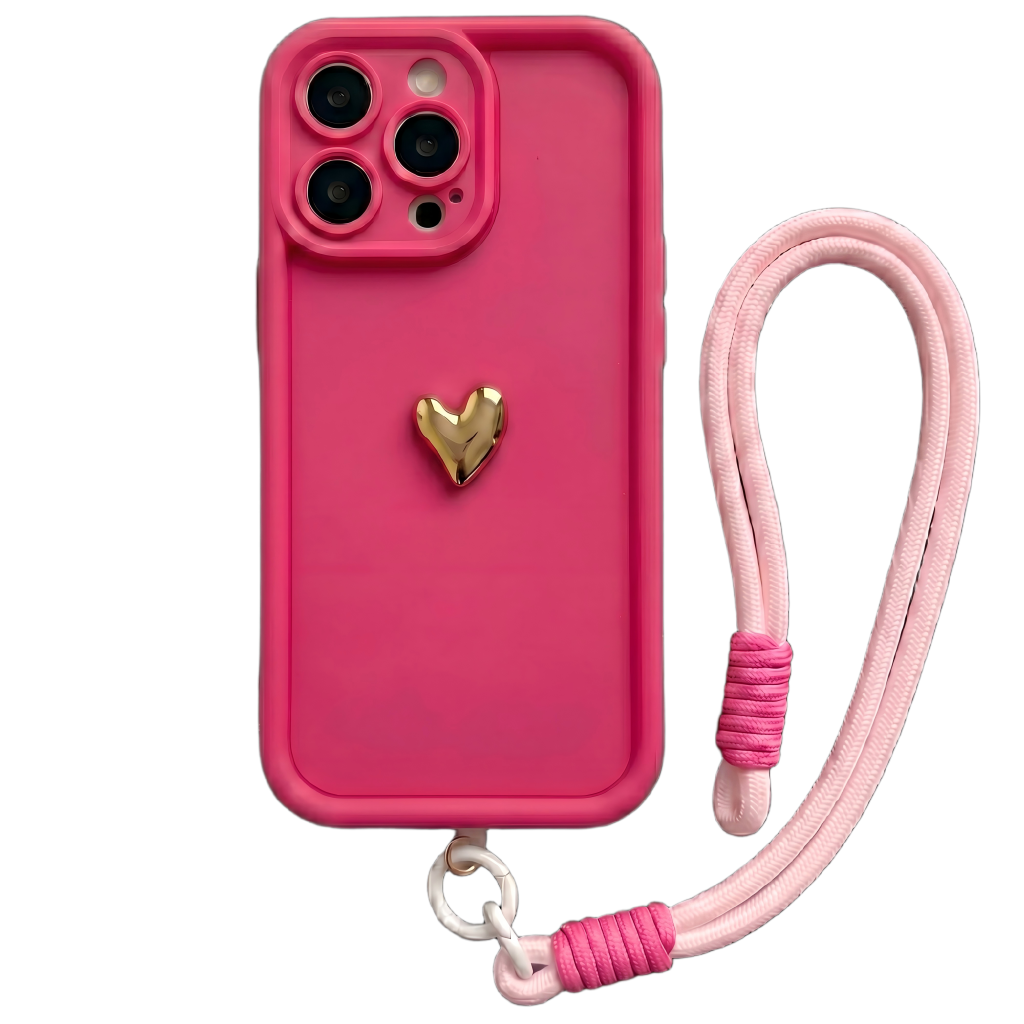 Custom Name Phone Case with 3D Silver/Gold Heart – Make It Truly Yours