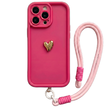 Custom Name Phone Case with 3D Silver/Gold Heart – Make It Truly Yours