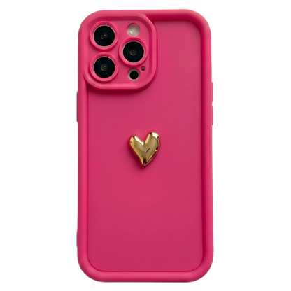 Custom Name Phone Case with 3D Silver/Gold Heart – Make It Truly Yours