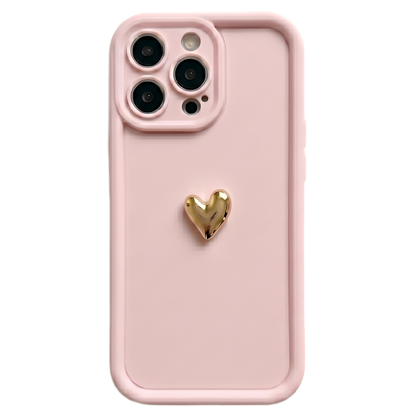 Custom Name Phone Case with 3D Silver/Gold Heart – Make It Truly Yours
