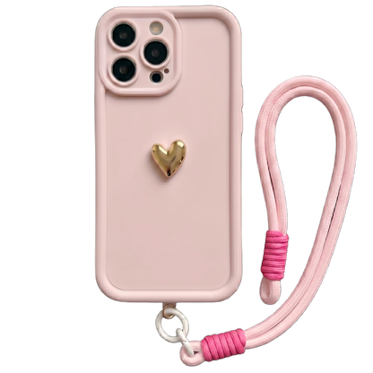 Custom Name Phone Case with 3D Silver/Gold Heart – Make It Truly Yours
