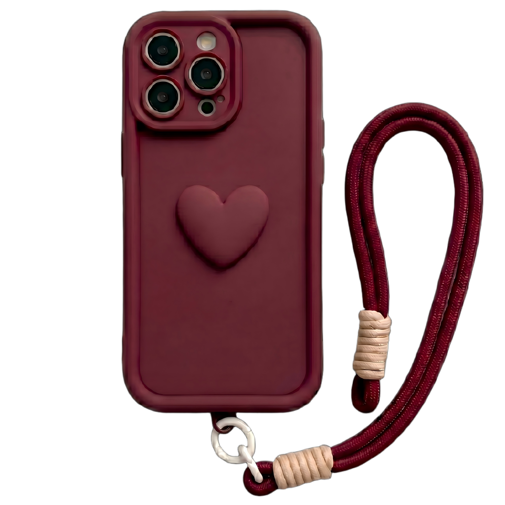 Custom Name Statement Series: Fashionable 3D Matte Heart Phone Case