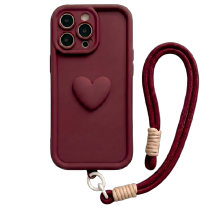 Custom Name Statement Series: Fashionable 3D Matte Heart Phone Case